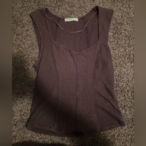 Free People dark brown Boss Babe Tank